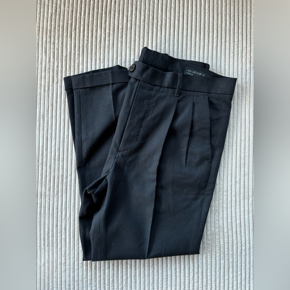 All Saints - Tallis Slim Fit Cropped Pants Black. Mens size 30
